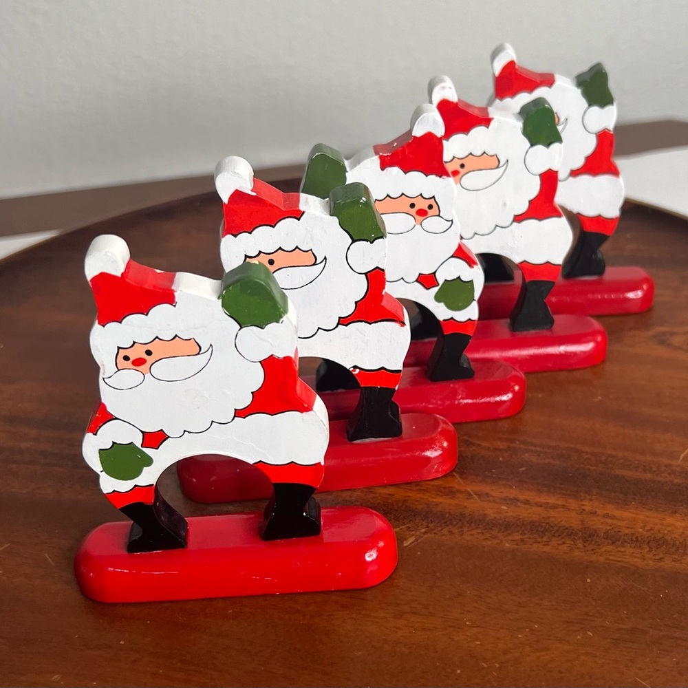 Santa Bamboo Napkin Rings
